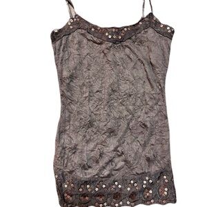 Elegant Brown Sequin Women's Top